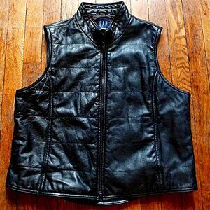Vintage Gap Black Leather Women's Vest